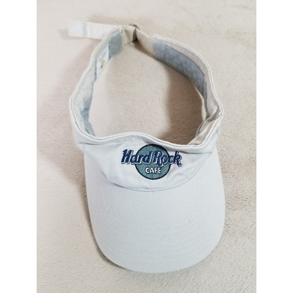 HARD ROCK CAFE Sun Visor Hat Strap INDIANAPOLIS Color Beige Collectible Vintage